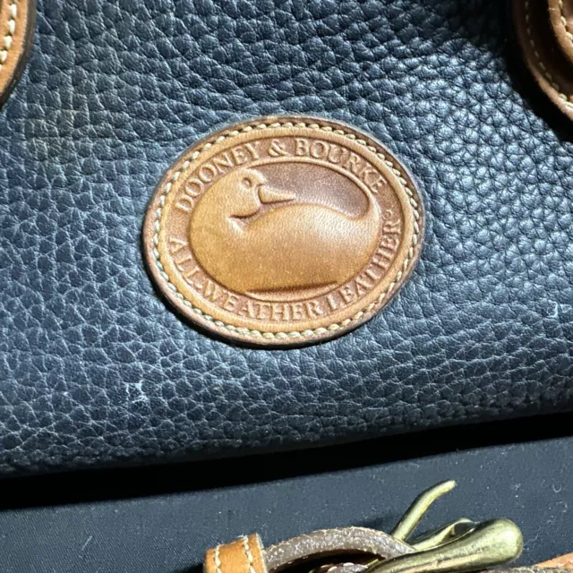 Dooney & Bourke Handbag Purse Navy Blue Satchel AWL Pebbled Leather 10x7.5”As Is 2