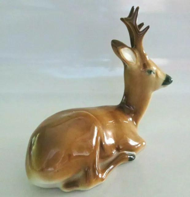 Vtg Zsolnay Hungary Porcelain Art Pottery Deer / Stag Figurine, Hungarian Figure