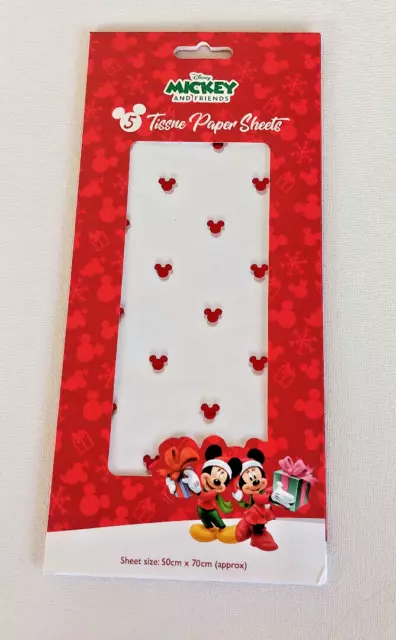 PK 5 STOFFPAPIERE Disney MICKEY MAUS GESICHTSFORMEN WEISSES PAPIER mit ROTEN GESICHTERN