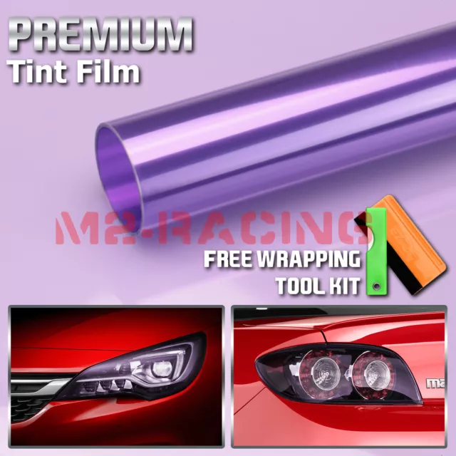 12"x60" Glossy Purple Color Tint Headlights Fog Lights Taillight Vinyl Film