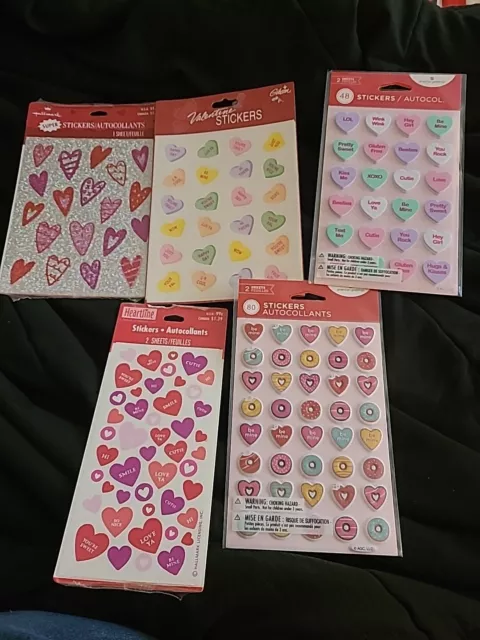 5 New Packs of Valentine stickers - Hallmark, Gibson & American Greetings