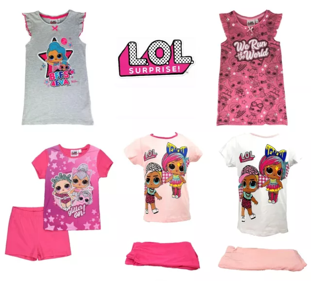 Filles L. O.L.Surprise Manche Courte Pyjama Jeux Et Pyjamas Gris, Blanc, Rose