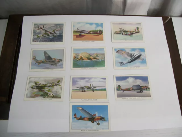 10 WINGS CIGARETTES Airplane Trading Cards Lot of 10 Bombers, 1940s ...
