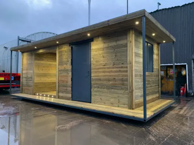 24ft x 10ft Cladded Bespoke Shipping Container Office/ Garden Workshop/ Hot Tub