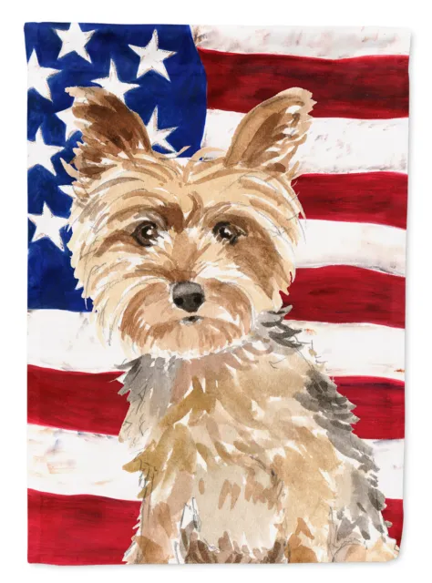 Patriotic USA Yorkshire Terrier Flag Garden Size CK1706GF