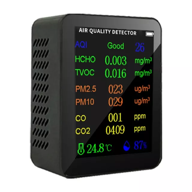 Luftqualitätsmonitor Weiß 9in1 Anzeige CO2 DC 7 Elektrische Versorgung