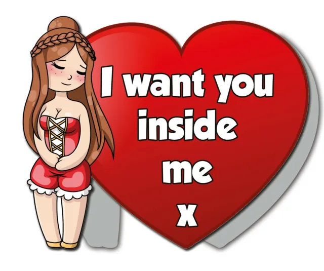 CARTA DI SAN Valentino divertente rude / regalo per fidanzato marito I Want  You Inside Me EUR 15,42 - PicClick IT