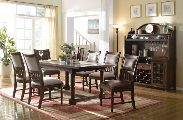 Juego de comedor mesa de comedor 6 sillas accesorios mesas madera diseño grupo conjunto 9 piezas