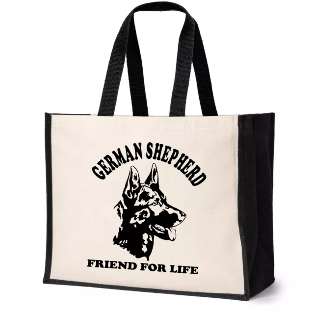 German Shepherd Tote Bag Dog Lovers Birthday Gift Ladies Canvas Shopper