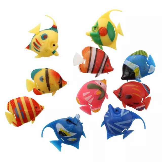 4X(10X Schwimmende Kuenstlich Deko Fisch Ornament Dekoration fuer Aquarium 4997