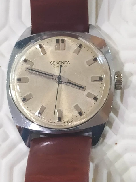 Sekonda 1661 Orologio Da Polso Uomo - Acciaio E Pelle Marrone - Quarzo, Impermeabile 50m