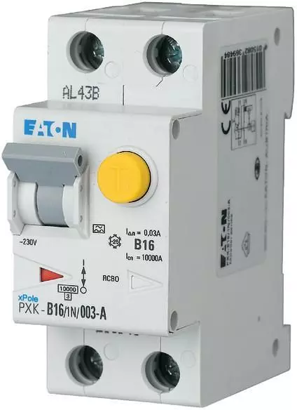 Eaton PXK-B16/1N/003-A FI/LS-Schalter, B-Charakteristik, 16A, 1p+N, 30mA (236948