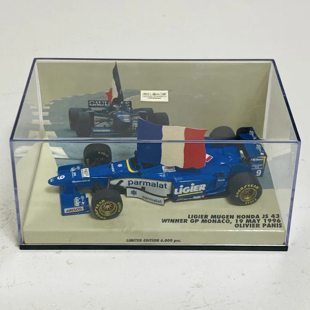 Miniature Ligier JS43 Mugen – Olivier Panis #9 – Monaco GP 1996 – Gitanes – 1/43 Minichamps