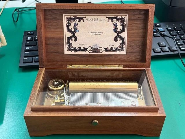 ANTIQUE REUGE WOODEN Music Box 72 Valves 3 Parts $1,851.02