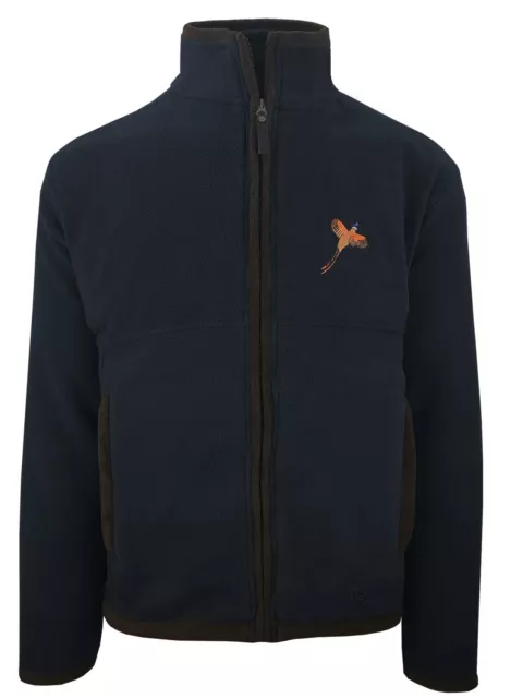 Hazy Blue Liston Mens Full Zip Fleece Jacket Pheasant Logo Country Coat Shooting