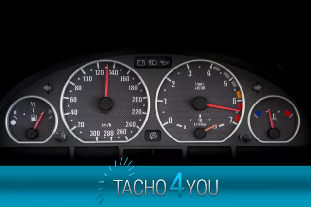Tachoscheiben für BMW 300 kmh Tacho E46 Benzin M3 CARBON 3355 Tachoscheibe km/h