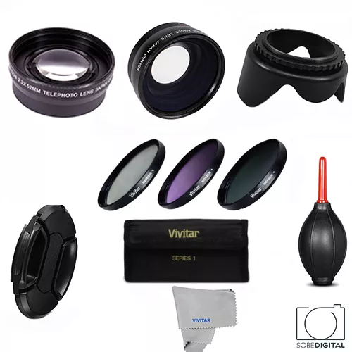 58MM Wide Angle Lens & Telephoto + MACRO Kit for Canon Rebel T6i T5 T5I T3 T3i