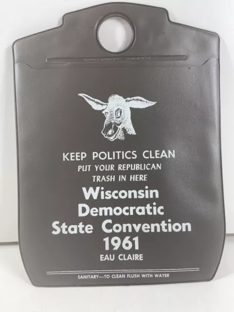 Vintage Wisconsin Democratic State Convention Trash Bag Eau Claire Unused Brown