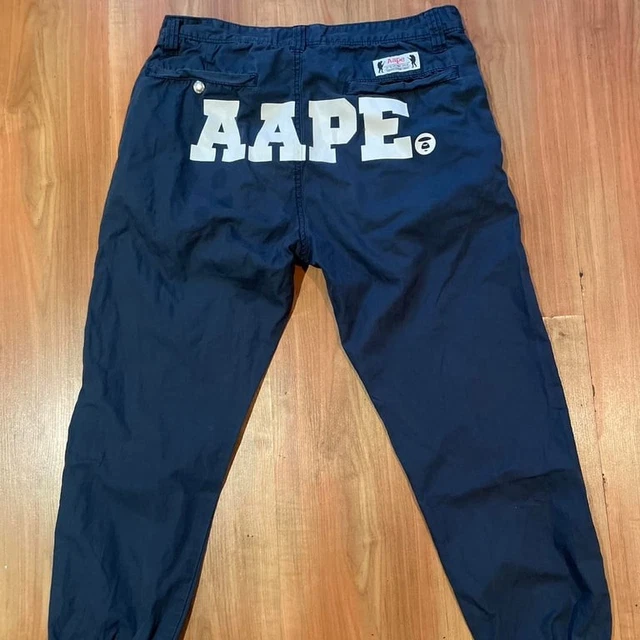AAPE BY A Bathing Ape Navy Blue Track Pants Sweatpants Size