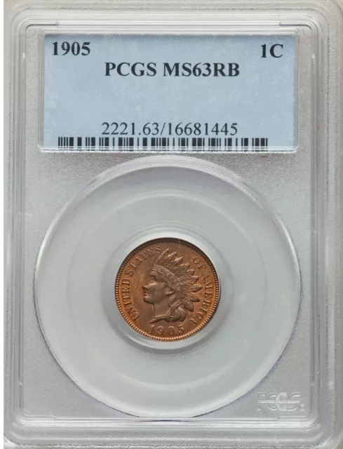 1905 1C MS63 Red and Brown PCGS. PCGS Population: (329/864). NGC Census: 210/58