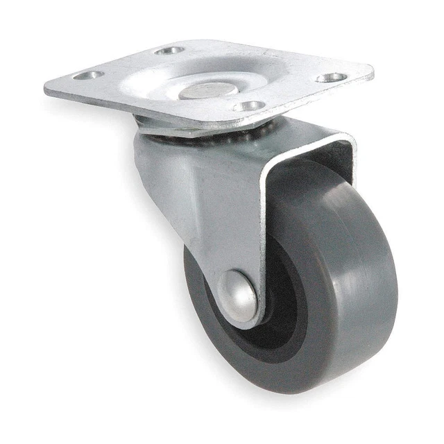 GRAINGER APPROVED P12S-PRP050D-12 Standard Plate Caster,Swivel,220 lb.