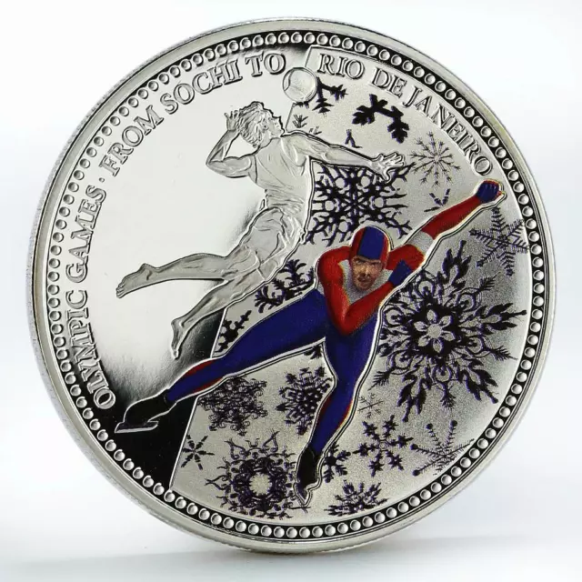 Samoa 10 dollars From Sochi to Rio series Skater colored silver coin 2014 Samoa 10 dollars From Sochi to Rio series Skater colored silver coin 2014