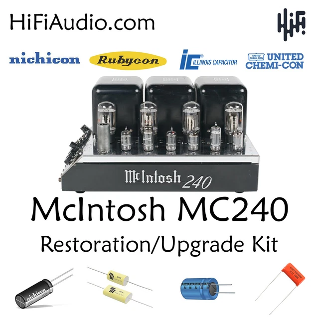 McIntosh MC240 amplifier restoration cap repair service rebuild kit capacitor McIntosh MC240 amplifier restoration cap repair service rebuild kit capacitor