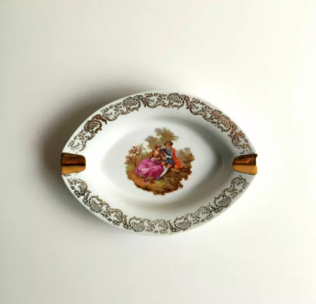 Vintage Limoges Castel Fragonard Aschenbecher Porzellan Candrier Frankreich...