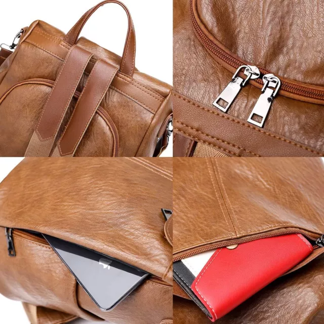 Women Anti-theft Backpack Handbag Ladies Rucksack Fashion PU Leather Shoulder