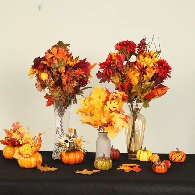 Beautiful Autumn Fall Thanksgiving Decor with Artificial Pumpkin Harvest