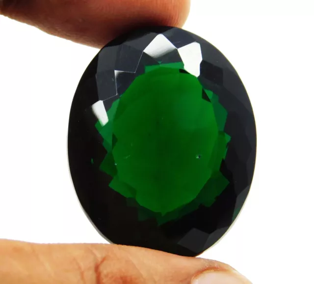 86.10 CT Naturel Certifié Coupe Ovale Beau Vert Émeraude Libre Pierre Précieuse