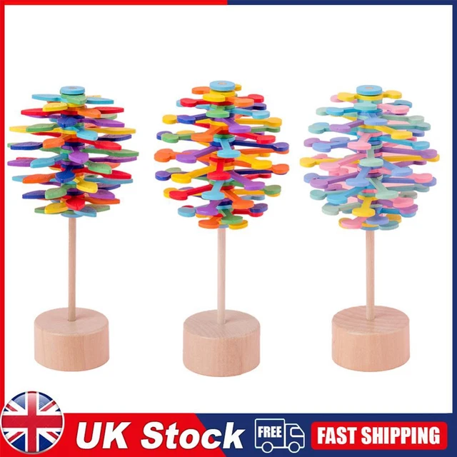 Wooden Helicone Wand Rotating Lolly Toy Children Decompression Educational Toys