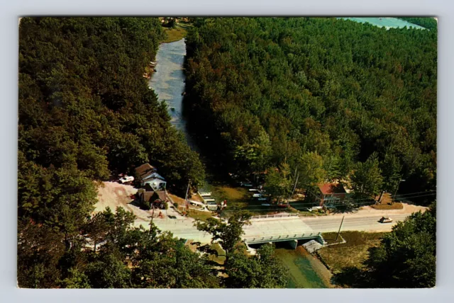 Honor MI-Michigan, Aerial Water Wheel, Platte River, Antique Vintage Postcard