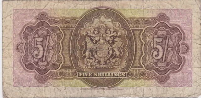 Kappyscoins W1192 1937 Ww2 Bermuda Five Shillings Bank Note Circ King George Vi 2