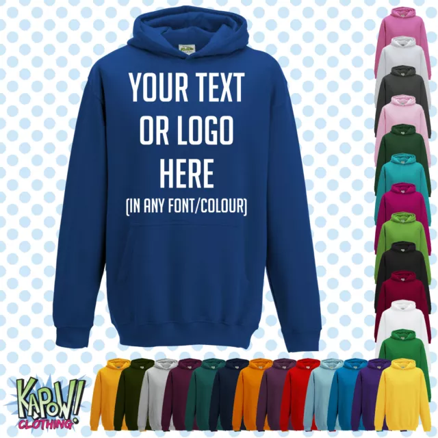 Custom Personalised Baby/Kids/Childrens HOODIE Name Funny Gift- Your text/logo 3