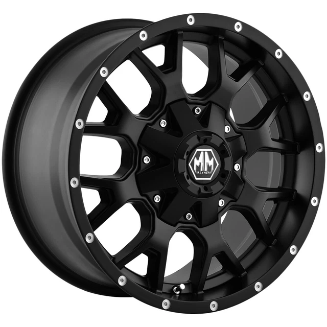 4-Mayhem 8015 Warrior 18x9 5x4.5"/5x5" +18mm Matte Black Wheels Rims 18" Inch