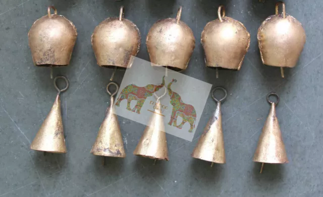 Tin Metal Bells Decorative Home Decor Bronze Vintage Collectibles Bell 10 Pcs