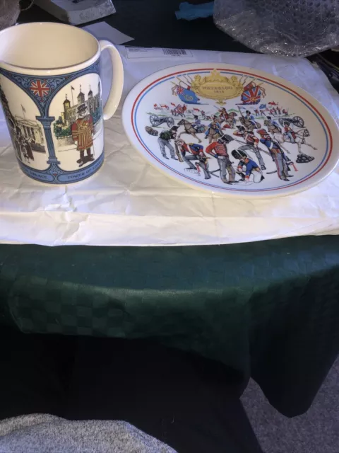 Wedgwood London Scene 1 Pint Mug With A Waterloo 1815 Decorative Plate