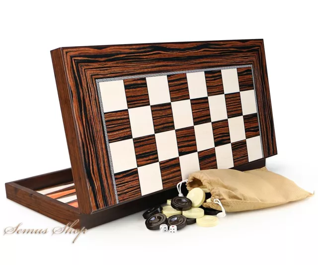 Wunderschöne Ebenholz Optik Backgammon Tavla XXL B-WARE