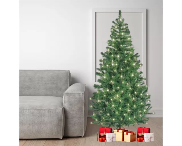 SHATCHI 12Ft Lit Christmas Tree Alaskan Pine Tips Green w/Warm White (Open Box) 2