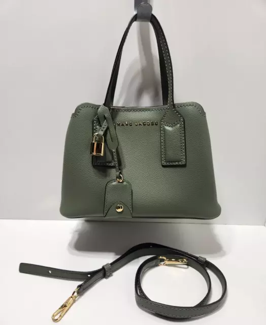 NWOT Marc Jacob Pebble Leather Green Moss Editor Tote Crossbody Bag Purse