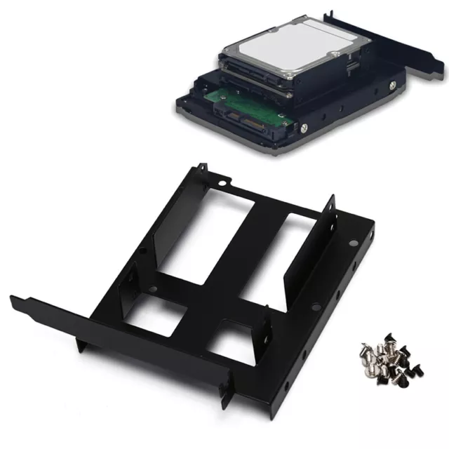 3.5" 2.5" SSD HDD to PCI PCI-e Metal Mount PC Casing Hard Drive Bracket Adapt_>'