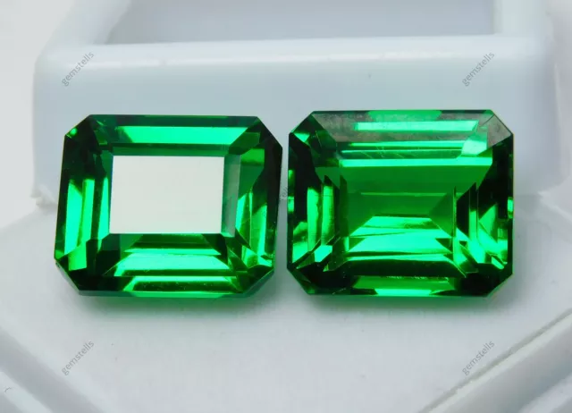 Natural Tsavorite Garnet Emerald Cut Green 20.40 Ct CERTIFIED Loose Gemstone