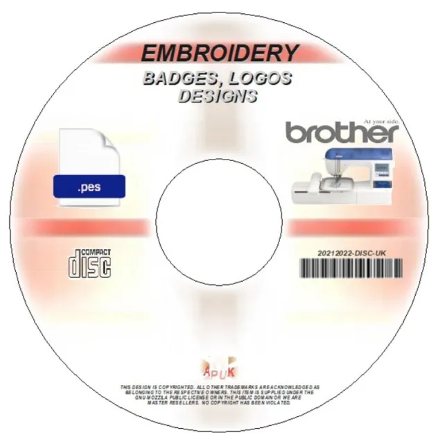 Embroidery Designs Badges Logos Signs 846 Files On Cd Brother Pes Format Uk Post
