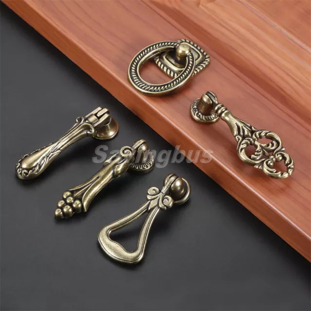 5x European Cabinet Drop Knobs Ring Drawer Bin Cupboard Door Closet Pull Handles