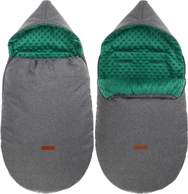Universal Hooded Footmuff Pushchair Stroller Buggy Dimple Dark Grey/Green