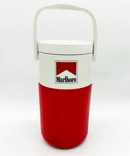 Vintage Malboro Coleman 2QT Thermos Water Jug Half Gallon Red Insulated Cooler