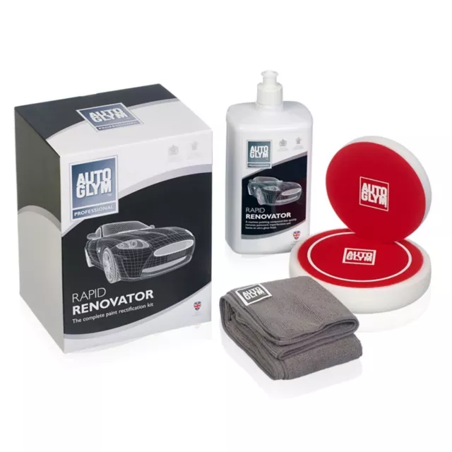 AUTOGLYM DRAPER Maschine rotierendes Polieren SCHNELLRENOVATOR Kit Set Pad Polierer + GESCHENK 3