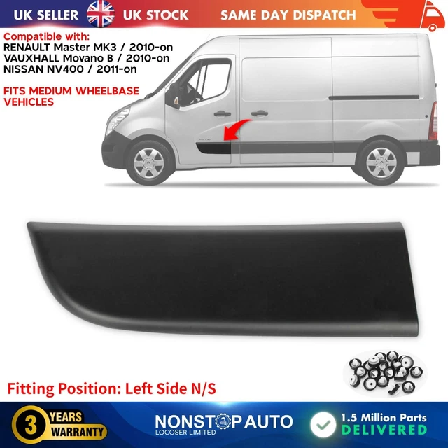 Garnitures De Porte Avant Arrière Gauche Pour Opel Movano - Texturé - Facile à Poser