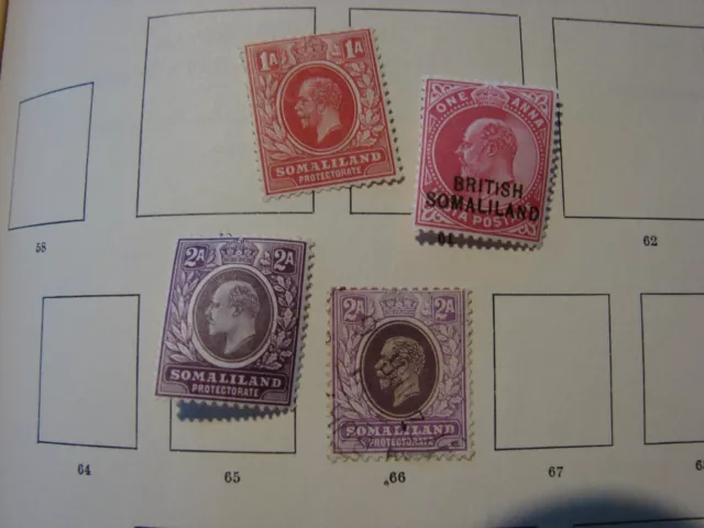 British Somaliland King Edward VII and King George V mint and used old stamps